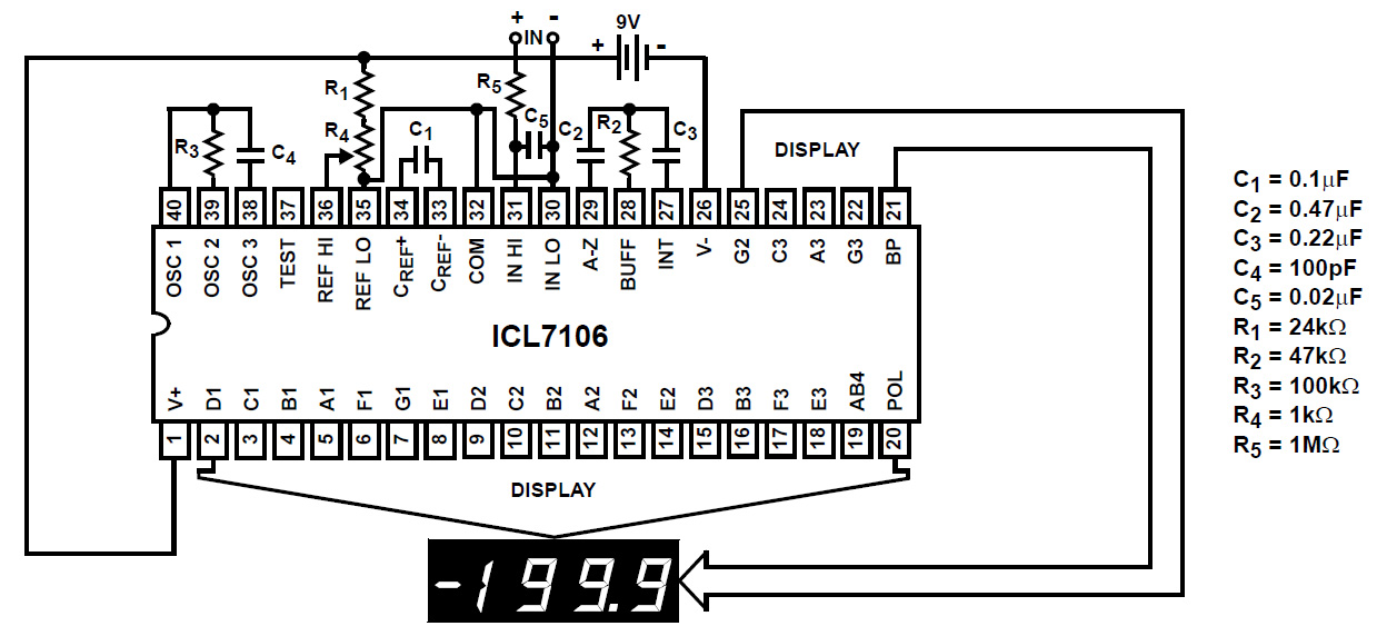 ICL7106 Datenblatt Anwendung
