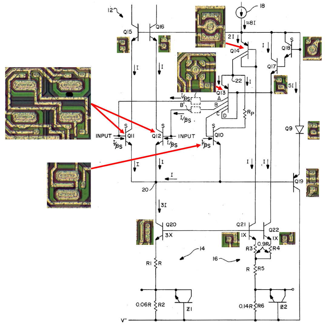 LT1012 Die Transistorgrößen