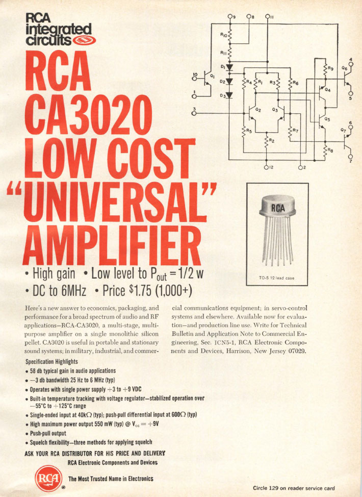 CA3020 Electronics 1967