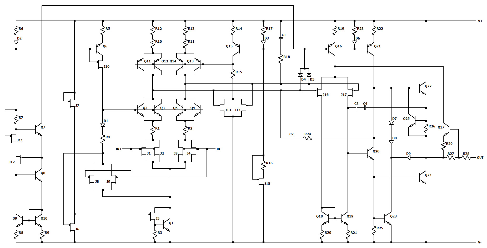 OPA4134 Die Schaltung