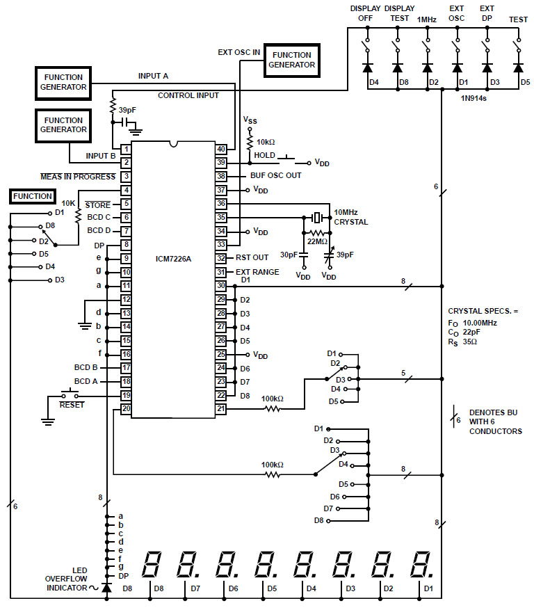 ICM7226A Datenblatt Testschaltung
