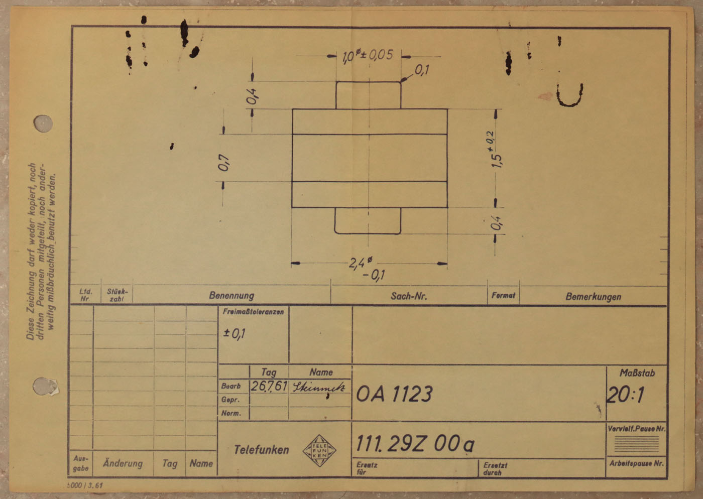 Kapazitätsdiode OA1123