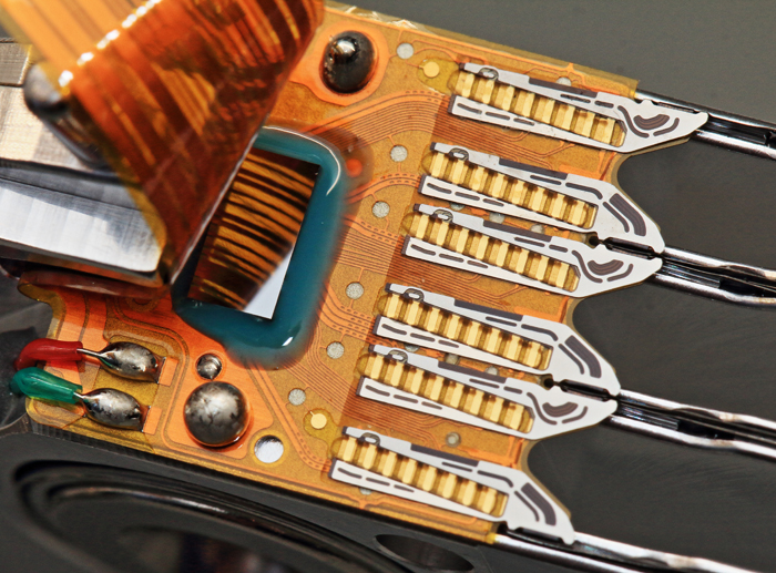 WD RED 3TB Schreib-Lesekopf Detail