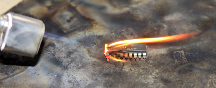 Decapping Epoxidgehäuse Feuer