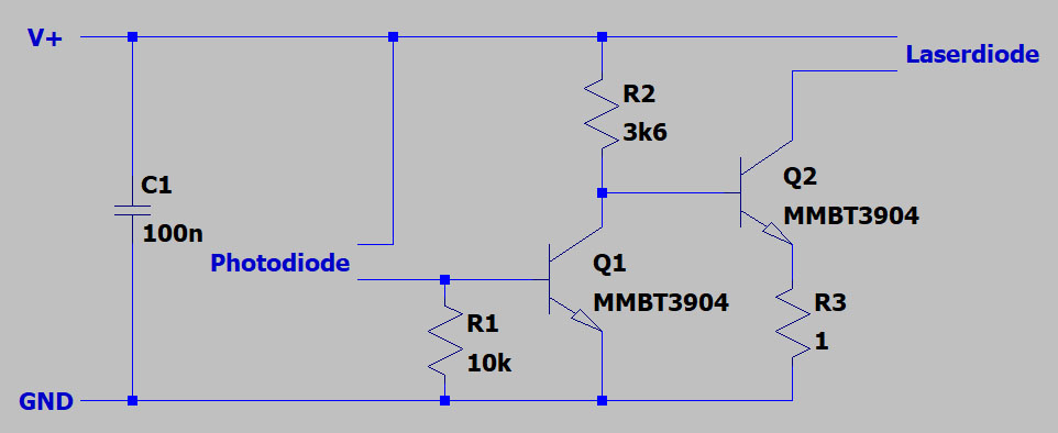Low-Cost Lasermodul Steuerplatine Schaltplan