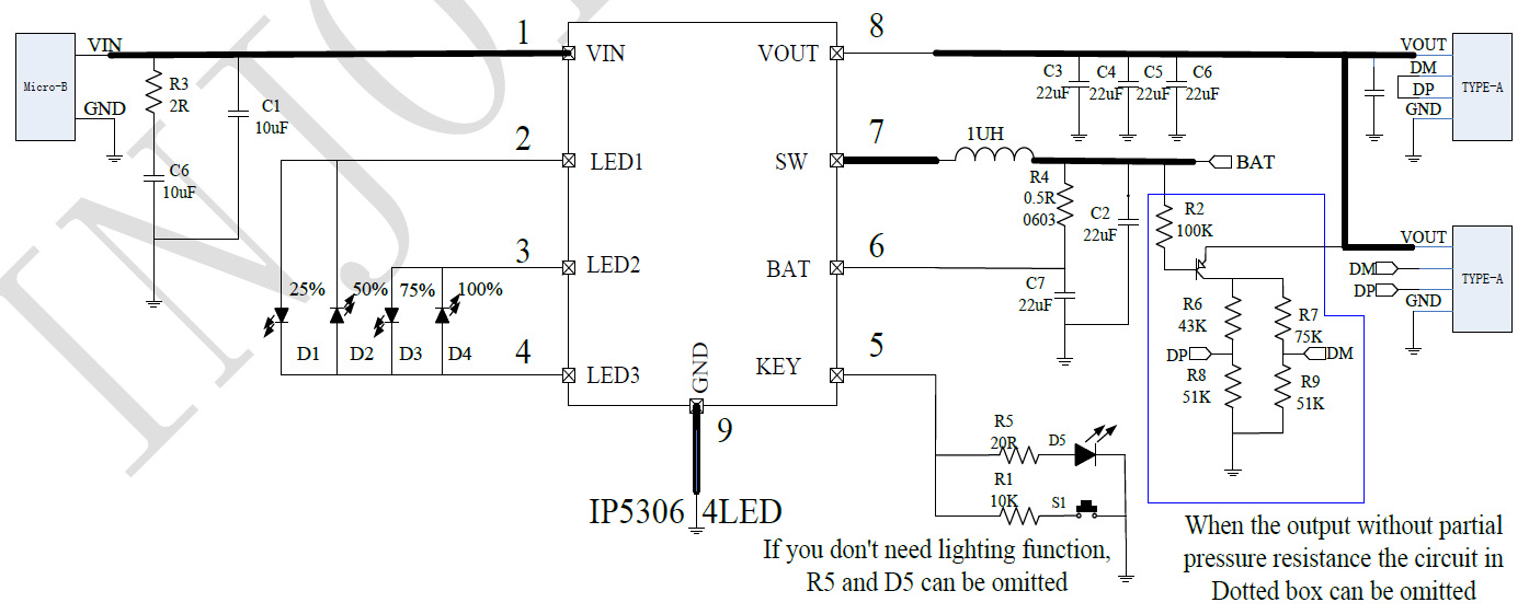 IP5306 Datenblatt Schaltplan