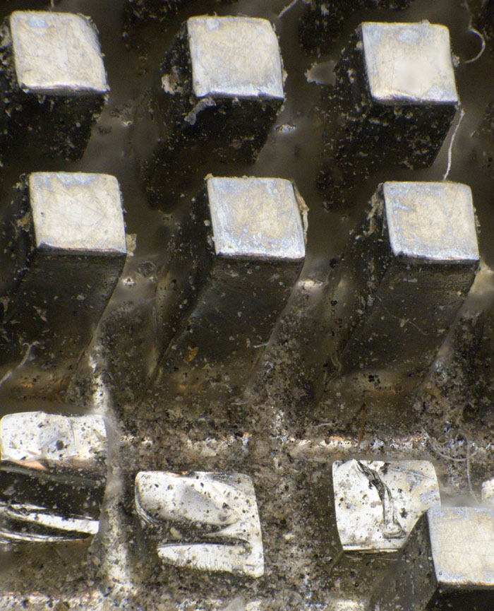 Germaniumkristall Rückschmelze Detail