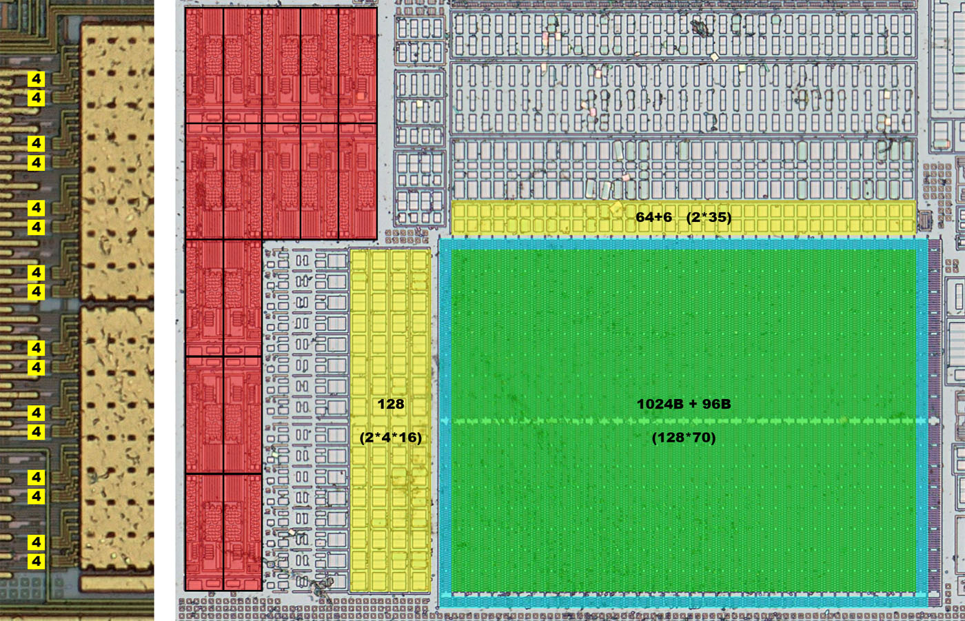 ATtiny10 Die delayered Flash